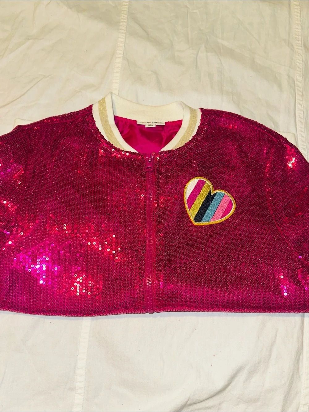 Colorful Planet Girls 14/16 Hot Pink Sequin Bomber Jacket